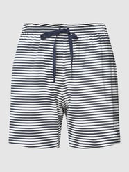 Pyjama-Hose mit Streifenmuster von Huber Bodywear Blau - 18
