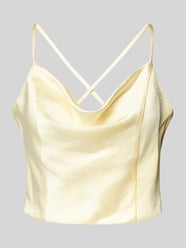 Crop Top mit Wasserfallausschnitt und Schnürung von Jake*s Cocktail - 6