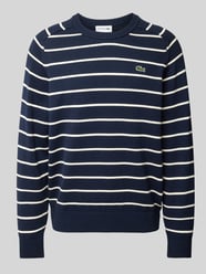 Sweter z dzianiny z naszywką z logo od Lacoste - 5