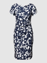 Cocktailjurk met all-over motief van Vera Mont Blauw - 45