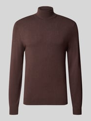 Slim Fit Rollkragenpullover aus Viskose-Mix von MCNEAL Beige - 6