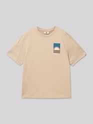 T-Shirt mit Motiv-Print und Rundhalsausschnitt von Garcia Beige - 5