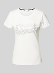 T-Shirt mit Strasssteinbesatz von LIU JO SPORT Weiß - 7