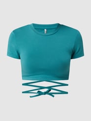 T-shirt krótki z wiązaniem model ‘Lola’ od Only Zielony - 20
