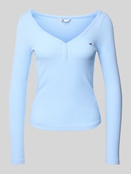 Bluzka z długim rękawem o kroju slim fit z mieszanki bawełny od Tommy Jeans - 42