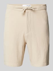 Regular Fit Bermudas mit Strukturmuster Modell 'BRODY' von SELECTED HOMME Beige - 29