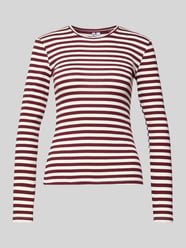 Bluzka z długim rękawem o kroju slim fit z mieszanki bawełny od PIECES - 43