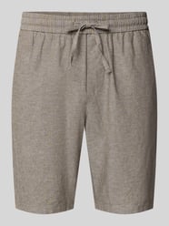 regular fit bermuda van mix van katoen en linnen model 'LINUS' van ONLY & SONS Beige - 8