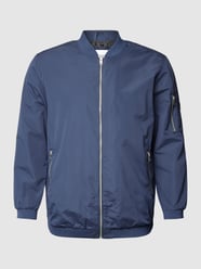 PLUS SIZE bomberjack met opstaande kraag, model 'ERUSH' van Jack & Jones Plus Blauw - 25