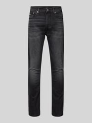 Slim Fit Jeans mit Label-Stitching Modell 'AUSTIN' von Tommy Jeans Schwarz - 38