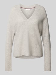 Gebreide pullover met geribde V-hals van Tommy Hilfiger Grijs / zwart - 21