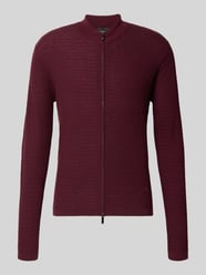Regular Fit Strickjacke aus reiner Schurwolle von Emporio Armani Bordeaux - 44