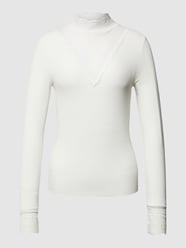 Shirt met lange mouwen en ajourpatroon, model 'TILDE' van Only Wit - 2