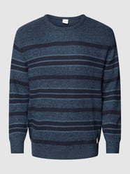 PLUS SIZE Strickpullover mit Streifenmuster Modell 'COONO' von Jack & Jones Plus Blau - 29