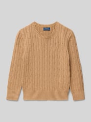 Sweter z dzianiny z prążkowanymi wykończeniami od Polo Ralph Lauren Kids - 24