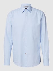 Regular fit zakelijk overhemd met structuurmotief, model 'Joe' van BOSS Blauw / turquoise - 48