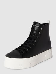 Sneakersy wysokie z detalami z logo od ARMANI EXCHANGE Czarny - 28