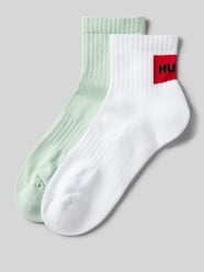 Socken mit Label-Stitching Modell 'RIB LABEL' im 2er-Pack von HUGO Grün - 25