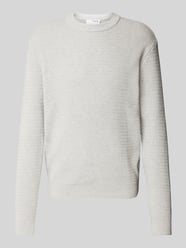 Gebreide pullover met ribboorden van SELECTED HOMME Grijs / zwart - 13