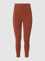 Korte legging met ribstructuur van Saisei Bruin - 8