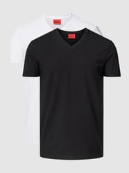 T-Shirt mit Logo-Print im 2er-Pack Modell 'HUGO-V' von HUGO Grau - 43