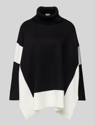 Oversized Pullover-Poncho aus Viskose-Mix mit Color-Blocking von s.Oliver BLACK LABEL Schwarz - 12