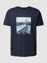 T-shirt met labelprint van Esprit Blauw - 44