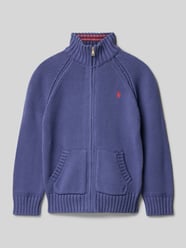 Strickjacke mit Label-Stitching und Eingrifftaschen von Polo Ralph Lauren Kids - 8