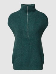 Sweter z dzianiny z kołnierzem model ‘Peisini’ od OPUS Zielony - 17