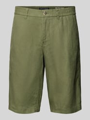 Regular fit linnen bermuda met achterzakken, model 'Reso' van Marc O'Polo Groen - 15