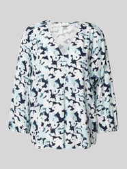 Bluse mit Allover-Print von Tom Tailor Blau - 42