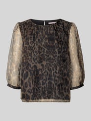 Regular fit blouse van viscose met 3/4-mouwen van Christian Berg Woman Selection Beige - 4