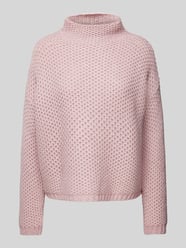 Gebreide pullover met opstaande kraag, model 'Safineynny' van HUGO Roze - 24