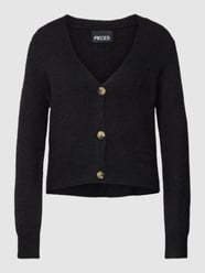 Strickjacke mit V-Ausschnitt Modell 'ELLEN' von Pieces Schwarz - 42