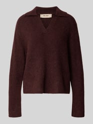 Sweter z dzianiny z mieszanki wełny z kołnierzykiem polo model ‘Thora Aidy’ od MOS MOSH - 29