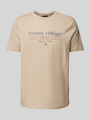 T-Shirt mit Label-Print von Tommy Hilfiger Beige - 39