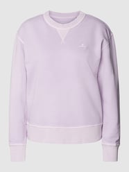 Bluza z detalem z logo od Gant Fioletowy - 9