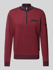 Sweatshirt mit Stehkragen von bugatti Rot - 13