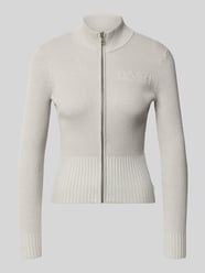 Kardigan rozpinany z mieszanka wiskozy w efekt prążkowania od GUESS Jeans - 8