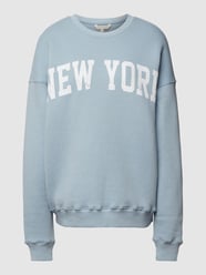 Bluza oversized z nadrukiem od REVIEW Niebieski - 5