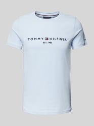 T-Shirt mit Label-Stitching von Tommy Hilfiger Blau - 27