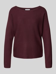 Strickpullover mit Rundhalsausschnitt von comma Bordeaux - 13