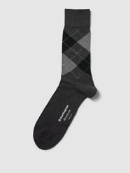 Sokken met ruitmotief, model 'MANCHESTER' van Burlington Grijs / zwart - 16