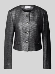 Blazer mit Knopfleiste von Jake*s Collection Schwarz - 35