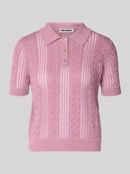 Slim Fit Poloshirt in Strick-Optik von REVIEW Pink - 3