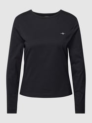 Longsleeve mit Label-Stitching Modell 'SHIELD' von Gant Schwarz - 19