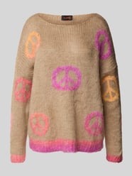 Oversized Strickpullover mit gerippten Abschlüssen von miss goodlife Beige - 2