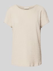 T-Shirt mit geripptem Rundhalsausschnitt von Christian Berg Woman Beige - 44