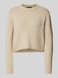 Cropped Strickpullover mit gerippten Abschlüssen von Windsor Beige - 14