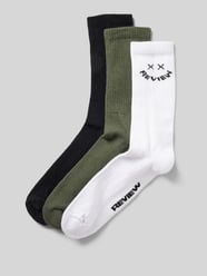 Socken mit elastischem Rippenbündchen im 3er-Pack von REVIEW Grün - 36